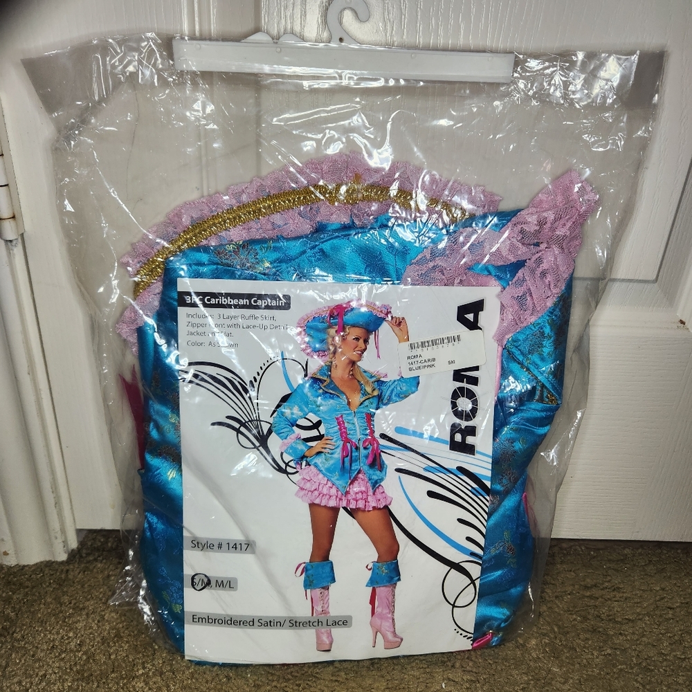 Pink and Teal Captain Pirate costume S/M